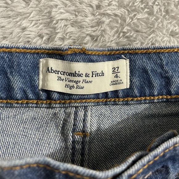 Abercrombie & Fitch Jeans Womens Size 27/4L The Vintage Flare High Rise Blue - Picture 2 of 8